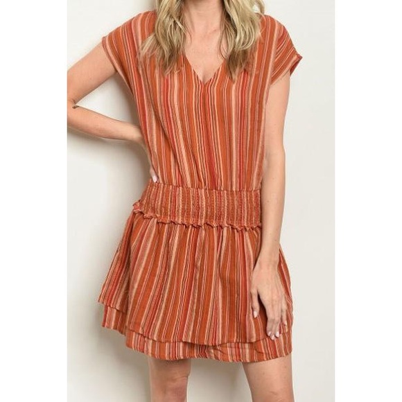 Youdivine Collection Dresses & Skirts - MultiColor Striped V-Neck Dress